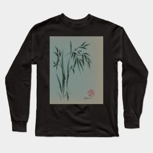 Ethereal - Sumie ink brush pen bamboo painting on vintage paper Long Sleeve T-Shirt